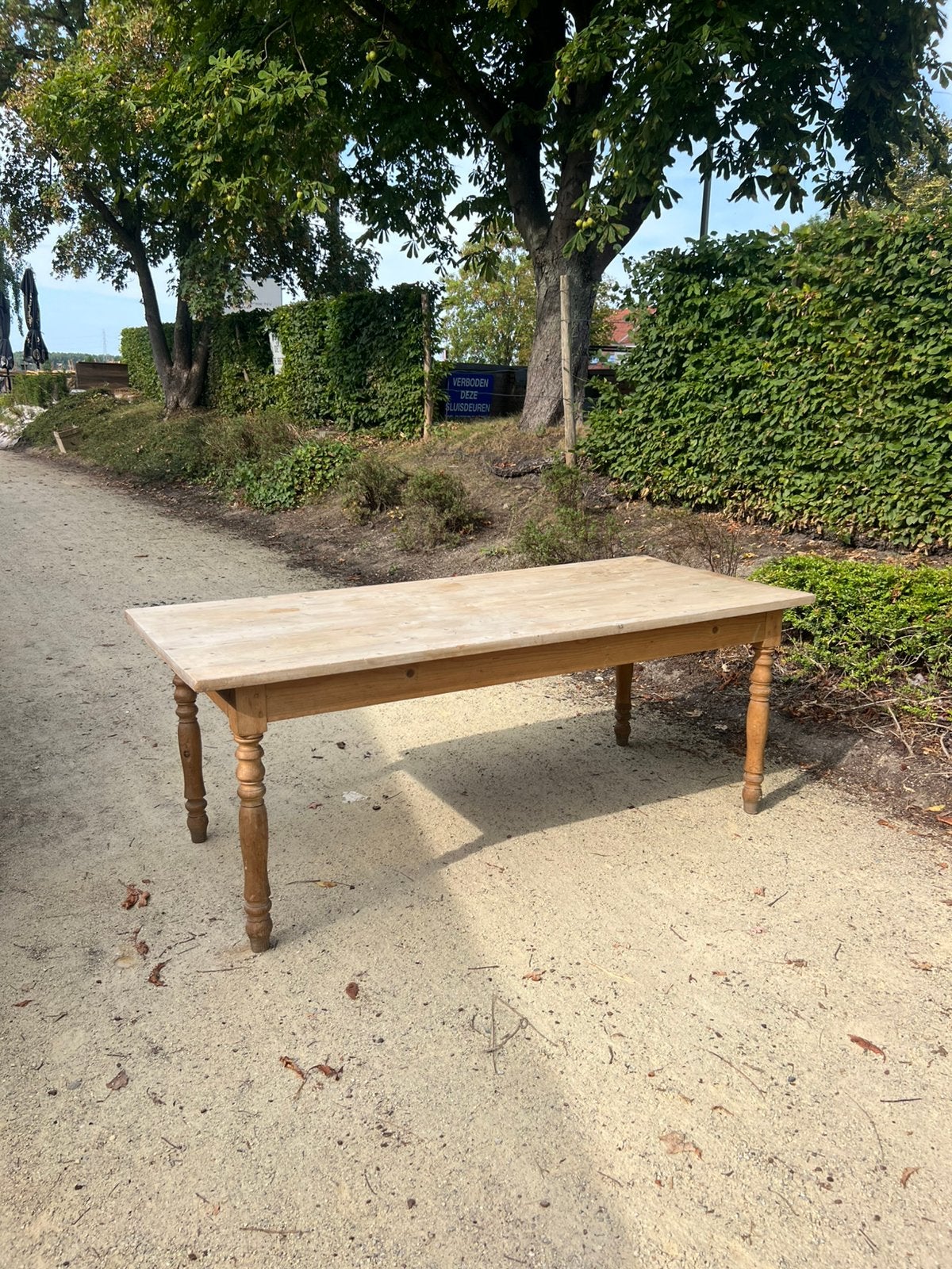 Mooie vintage houten tafel, Ophalen, Gebruikt, 50 tot 100 cm, 150 tot 200 cm