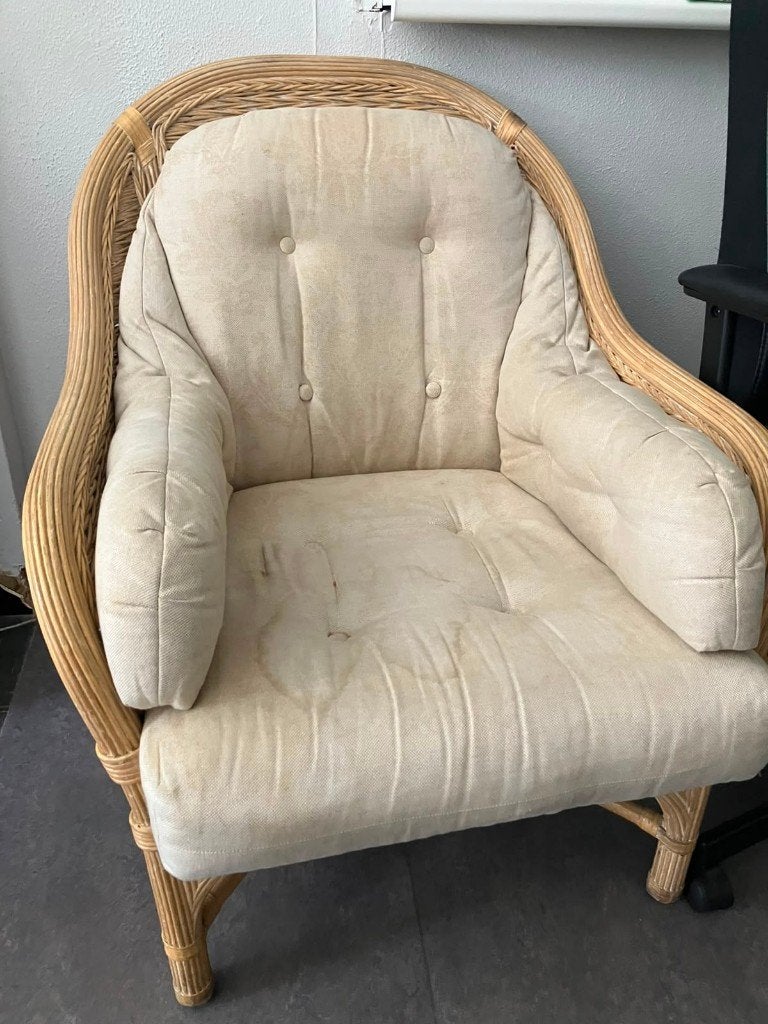 Fauteuil crème/bois GRATIS, Enlèvement, Bois