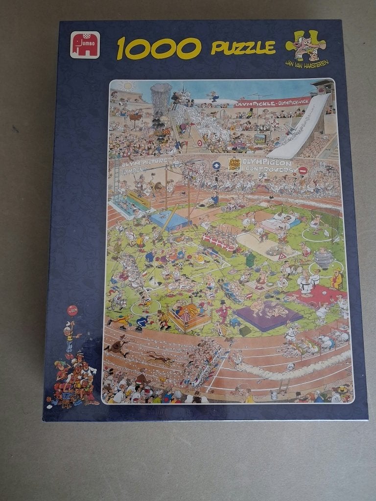 Jan van haasteren puzzel 1000 stukjes olympische spelen, Ophalen of Verzenden, 500 t/m 1500 stukjes, Nieuw, Legpuzzel