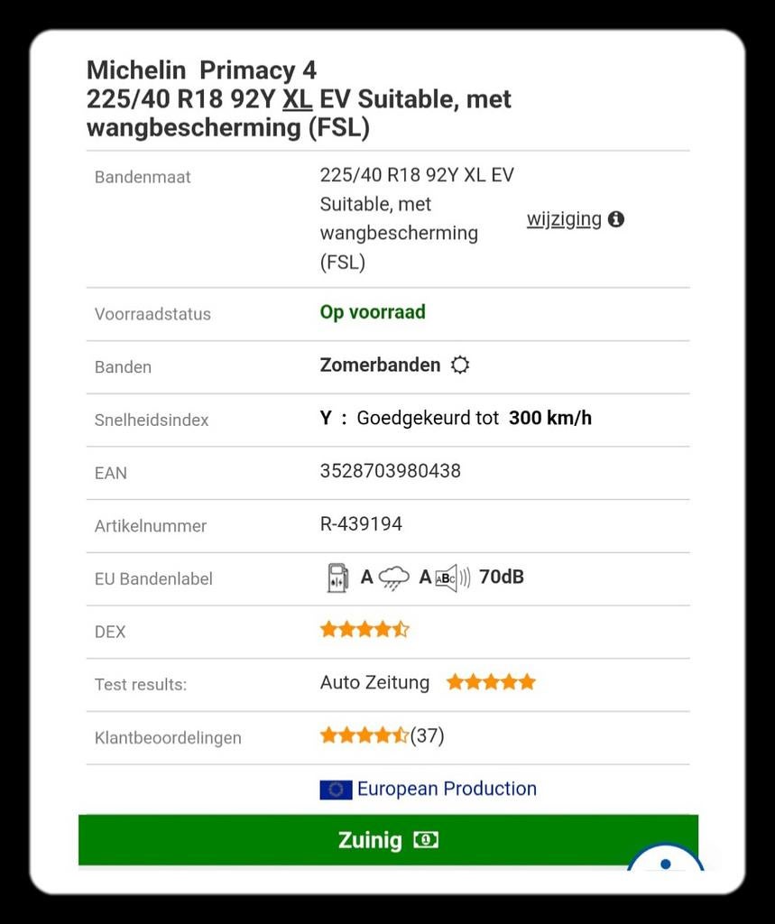 zomerbanden, bijna nieuw, zeer goede staat., Auto-onderdelen, Banden en Velgen, Ophalen, Gebruikt, Band(en), Personenwagen