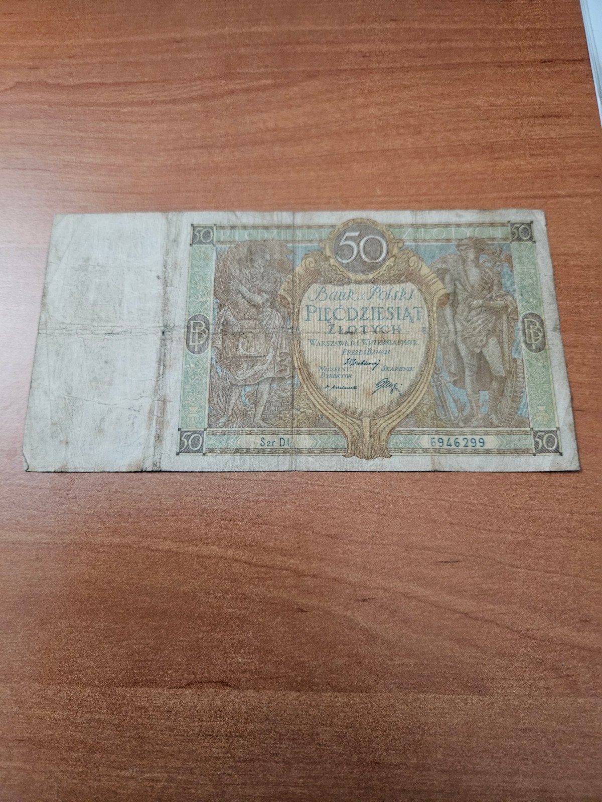 50 zloty Pologne Année 1929, Enlèvement ou Envoi, Pologne, Billets en vrac