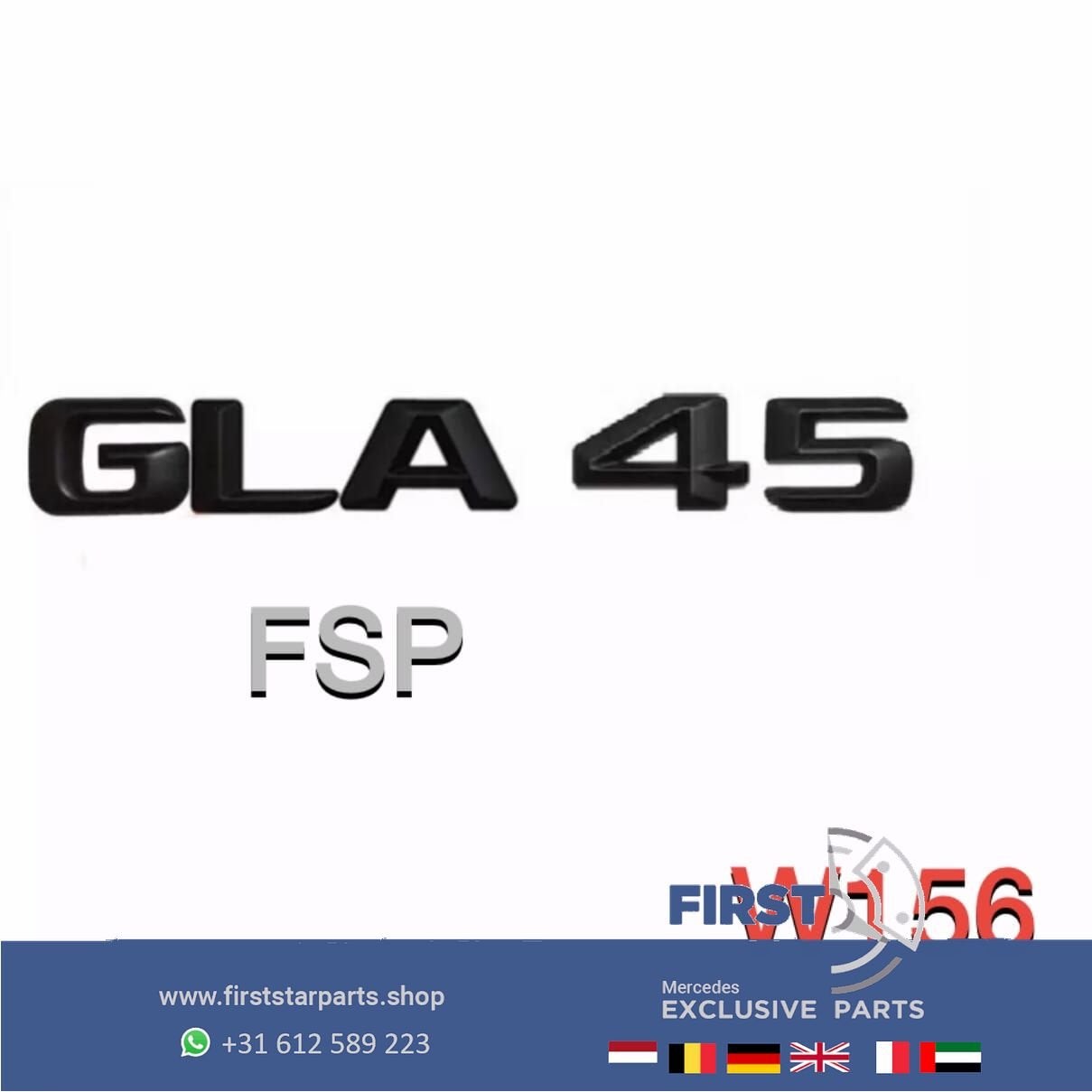 W156 GLA220 LOGO ZWART Mercedes GLA EMBLEEM 220 LETTERS / GL, Arrière, Utilisé, -, -