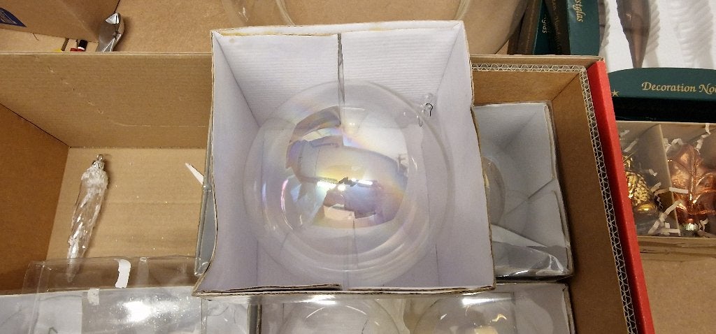 Boules de Noël transparentes ou cérusées lire l'annonce, Enlèvement, Comme neuf
