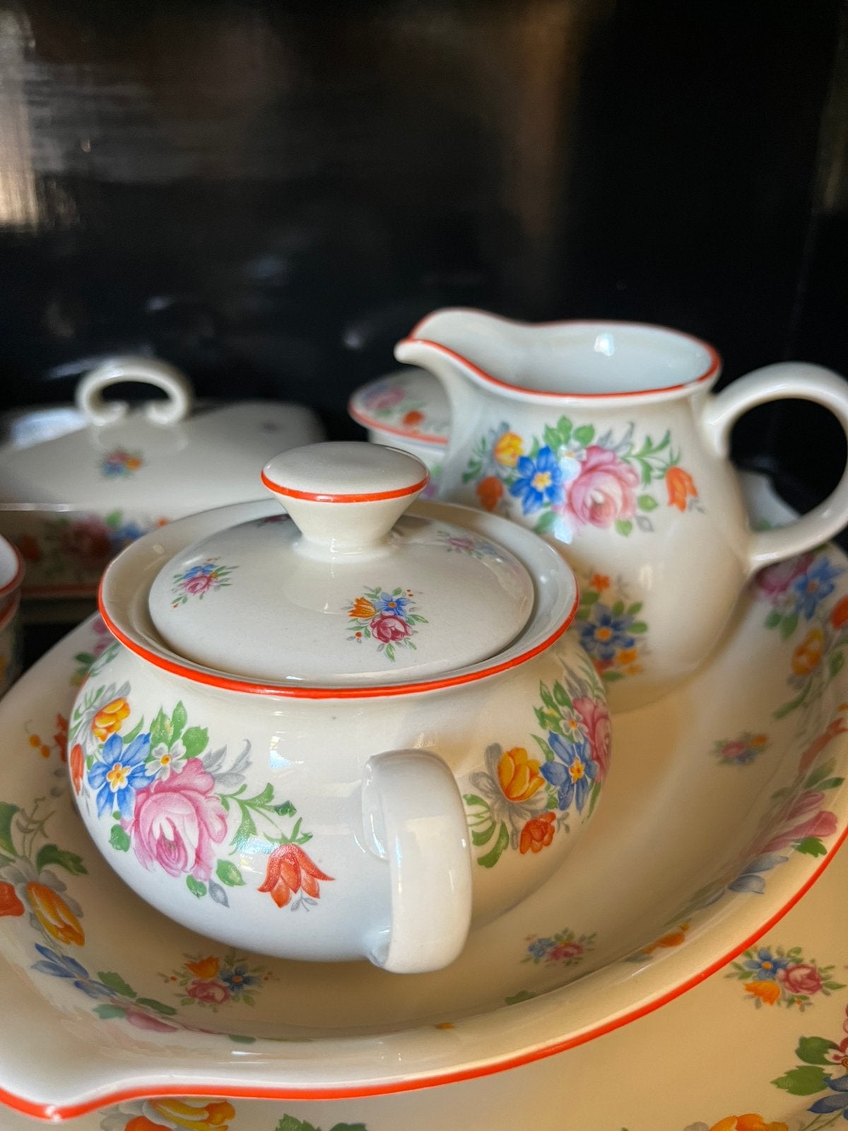 Servies Steinzeug feuerfest Tiefenfurt, Antiek en Kunst, Ophalen