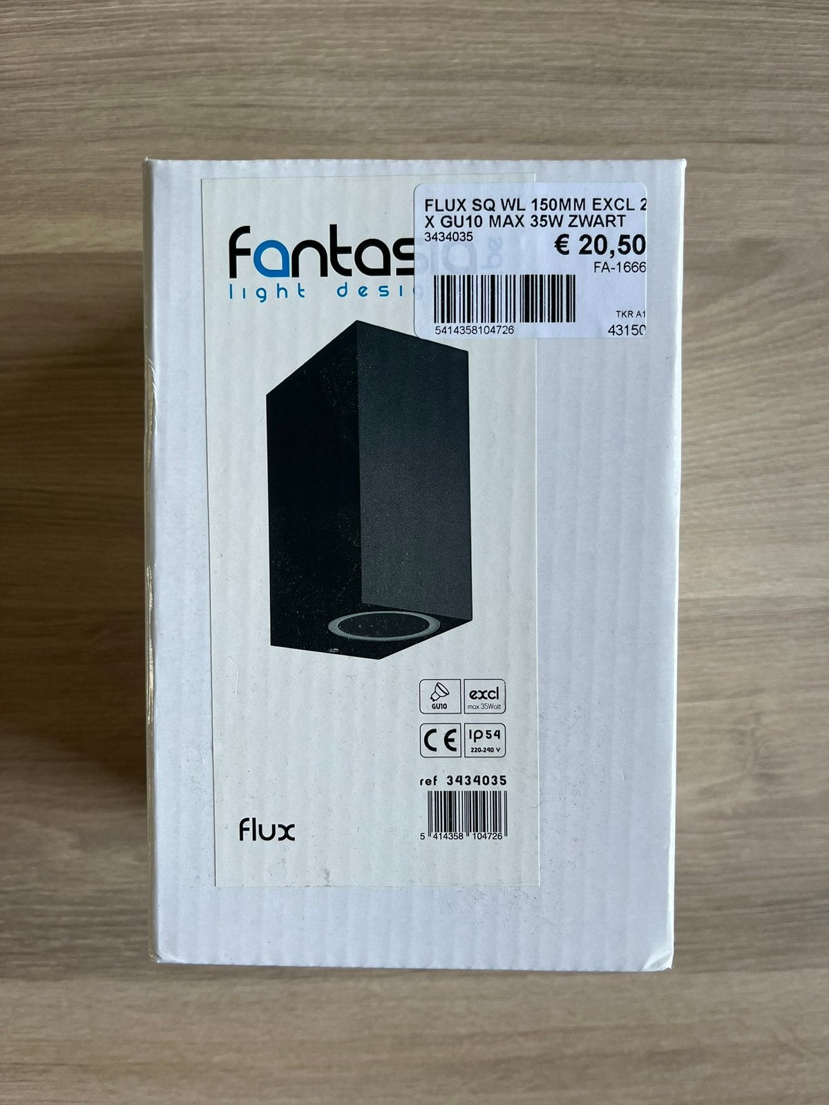 Fantasia Flux wandlicht 15 cm Zwart (buiten), Ophalen of Verzenden, Nieuw