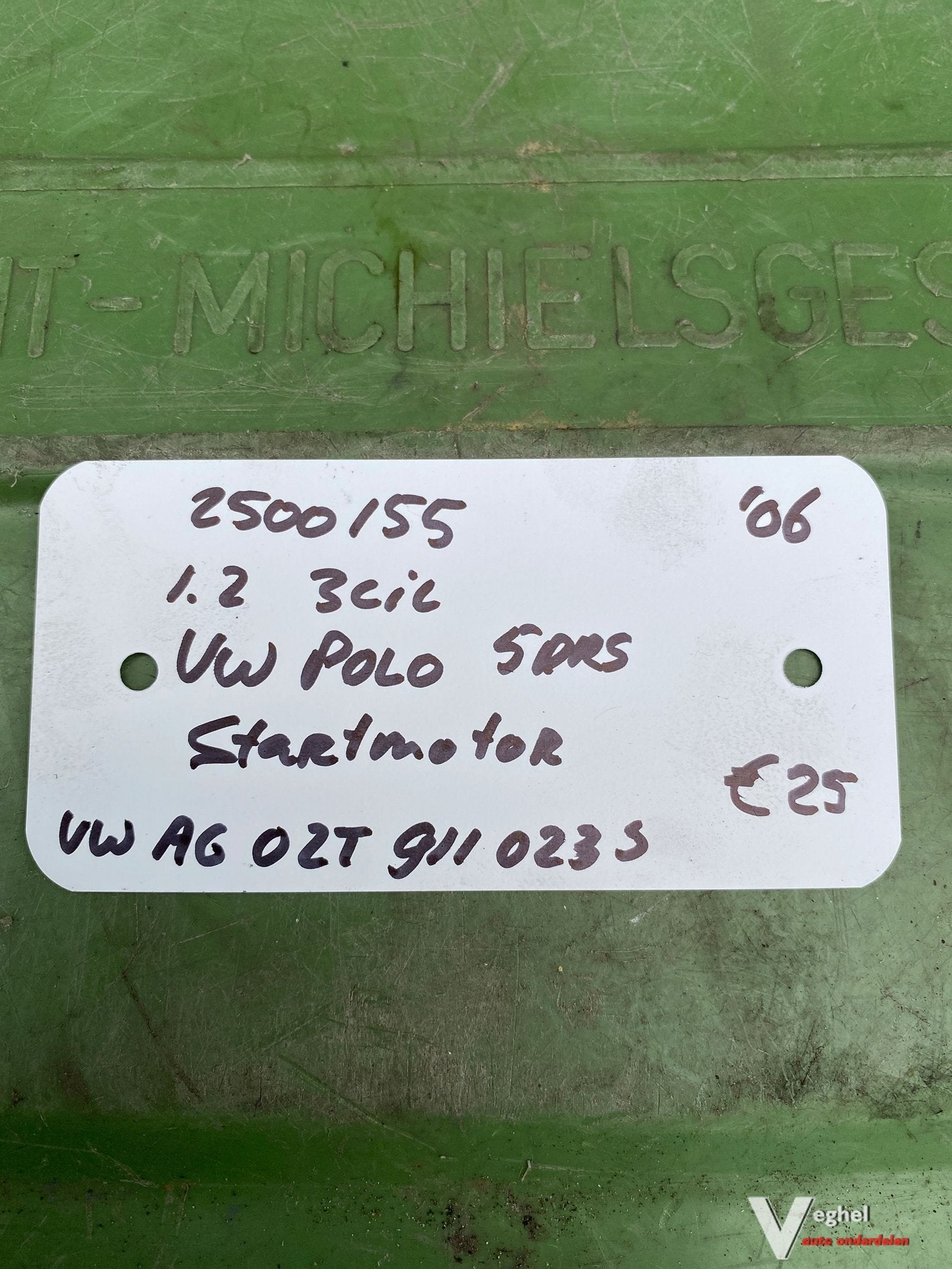Vw polo 1.2 3 cil. 5 drs 2006 2500155 Startmotor AG 02T 911, -, Utilisé, -, -