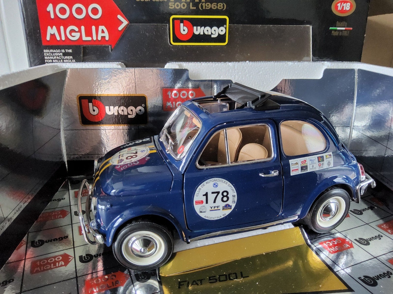 Fiat 500 (1968) 1000 Miglia., Ophalen of Verzenden, Burago