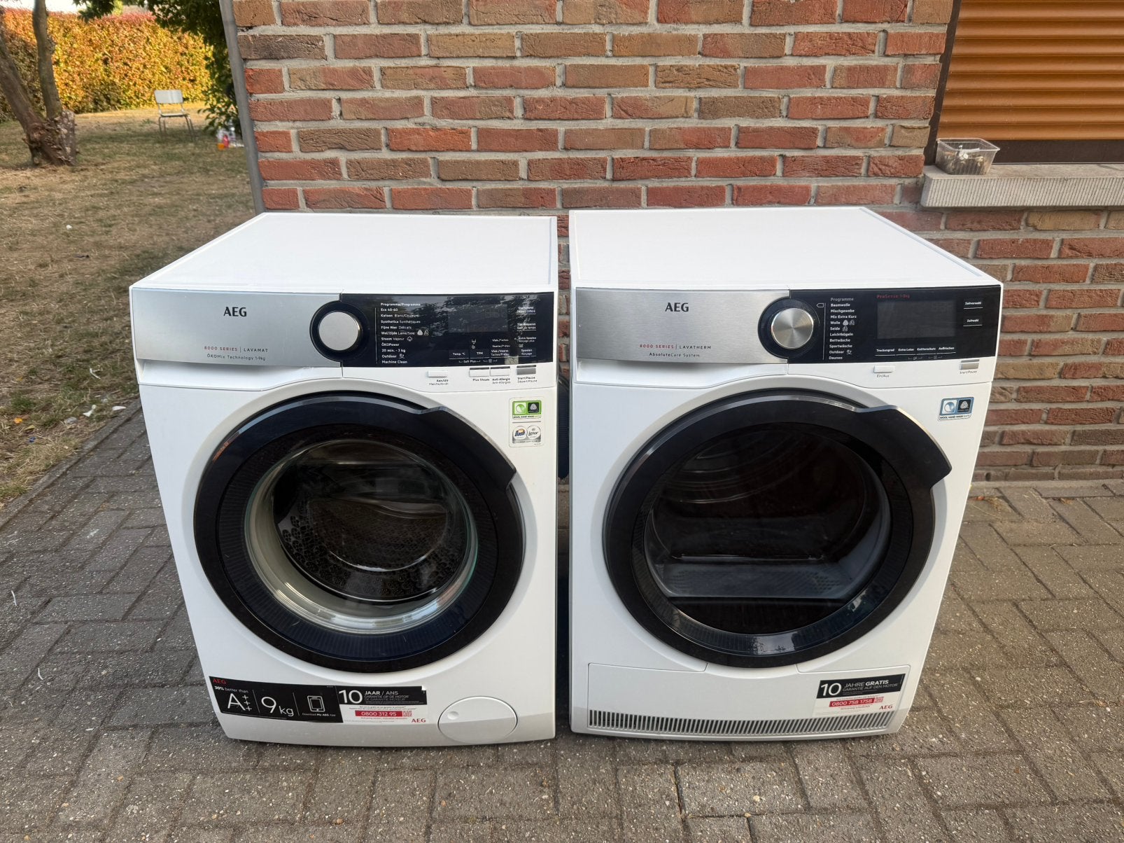 Wasmachine en droogkast Aeg werken perfect beide A+++ 9KG, Elektronische apparatuur, Wasmachines, Zo goed als nieuw, Ophalen