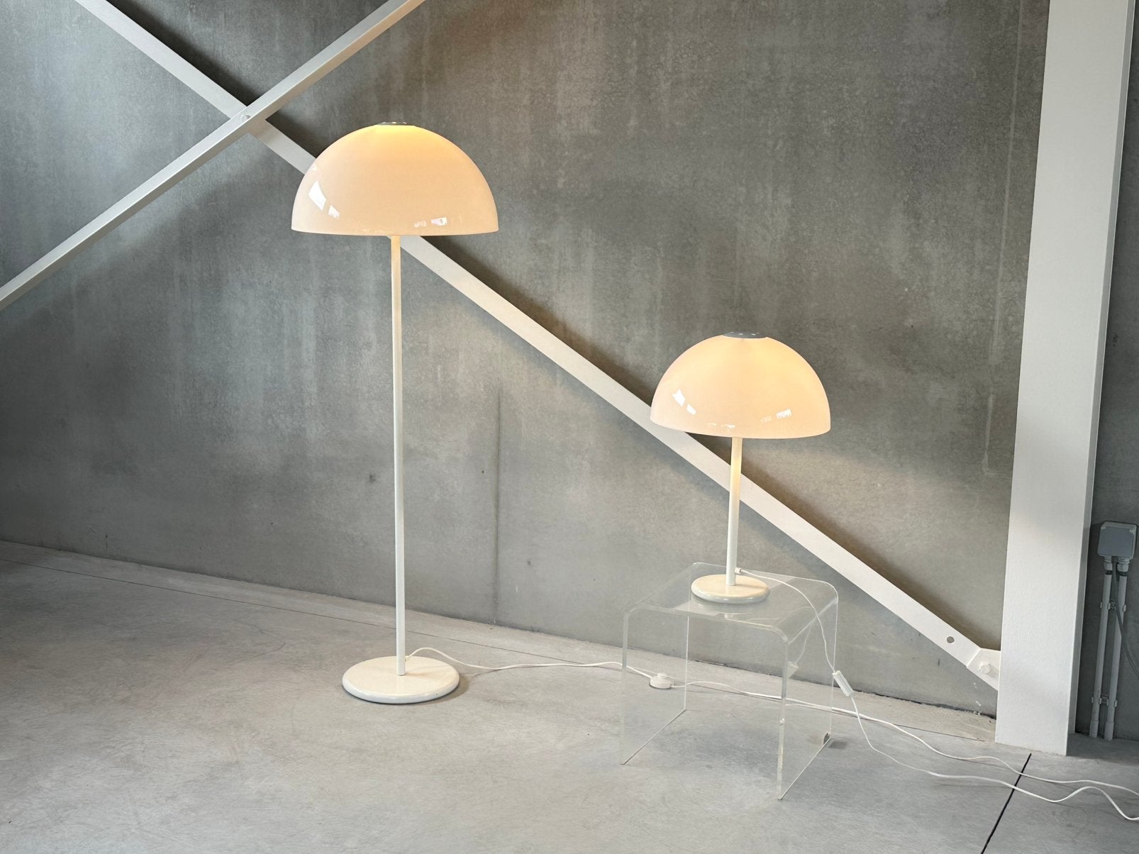 Vintage design mushroomlampen, Wit, IKEA, Antiek, Ophalen