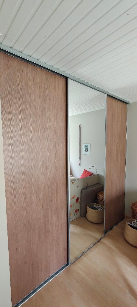 Schuifdeuren met rails voor ingebouwde kast, Ophalen, Gebruikt, 200 cm of meer, 200 cm of meer