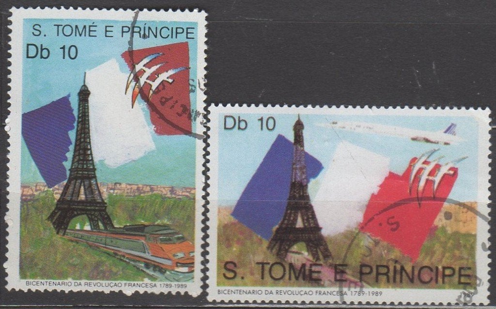 Sao Tomé e Principe - 200e verjaardag Franse Revolutie -1989, Timbres & Monnaies, Enlèvement ou Envoi, Affranchi