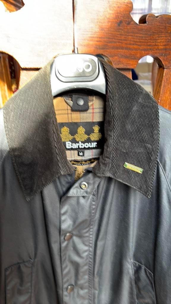 Veste barbour.  Taille (m). Noir col brun, Ophalen, Zo goed als nieuw, Maat 48/50 (M), Zwart