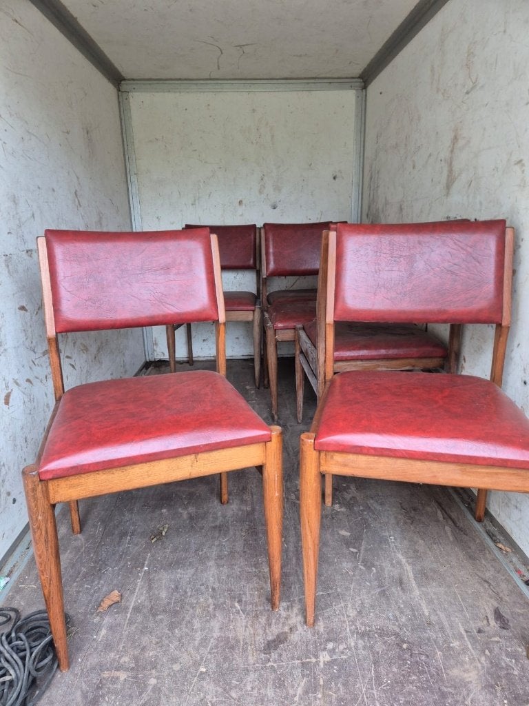 6 vintage stoele, Huis en Inrichting, Ophalen, Gebruikt, Vintage, Overige materialen