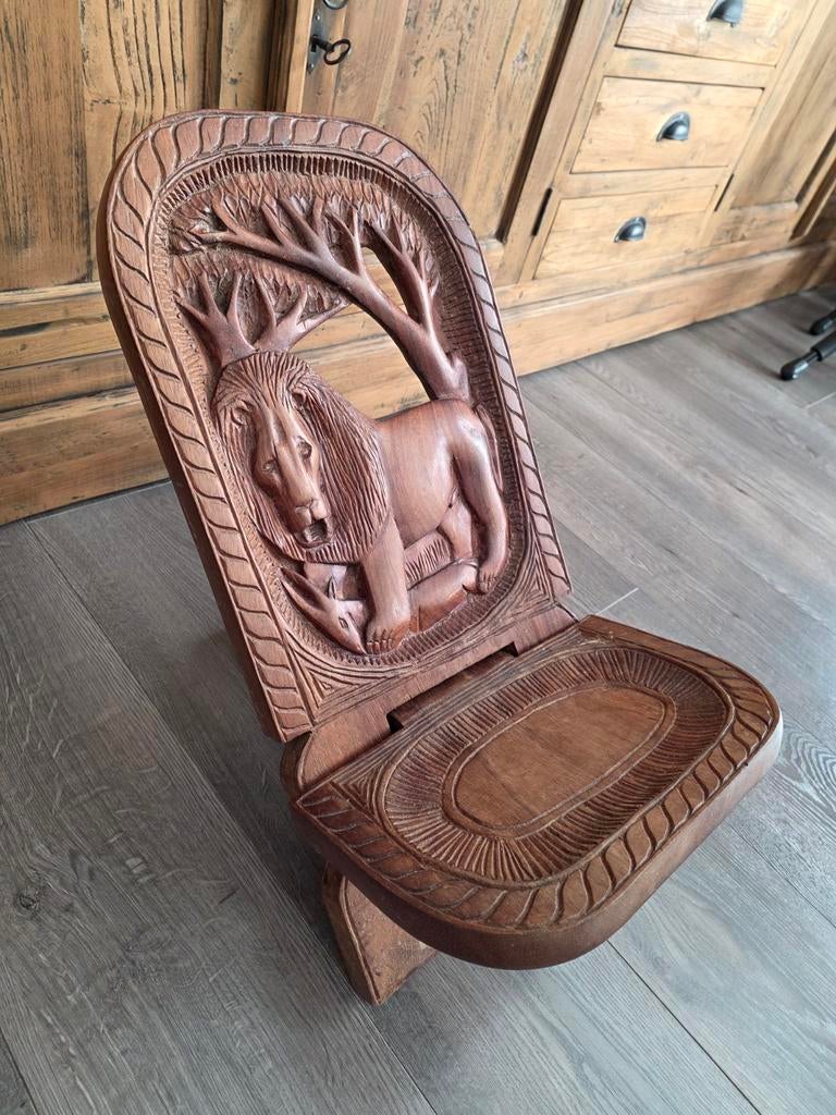 Afrikaanse houten stoel, Antiek en Kunst, Ophalen
