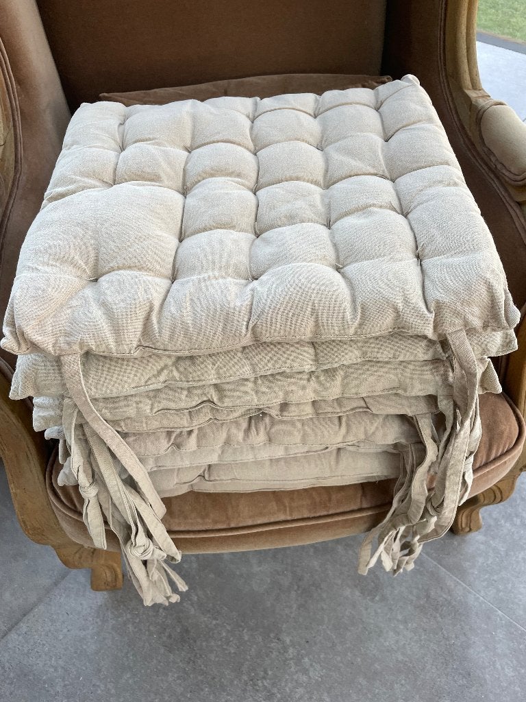 8 Coussins beige pour chaises, Enlèvement, Beige