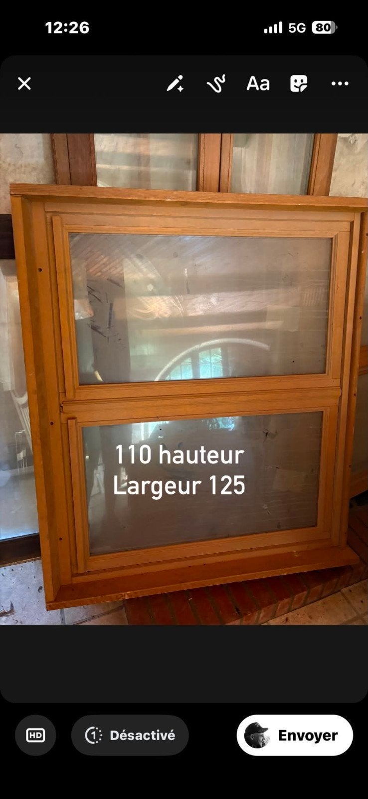 Châssis fenêtre neuf, Enlèvement