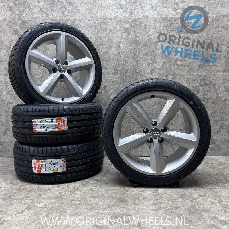 18 inch originele velgen + zomerbanden Audi A5 S line, Autos : Pièces & Accessoires, Pneus et Jantes, 245 mm, Pneus été, -