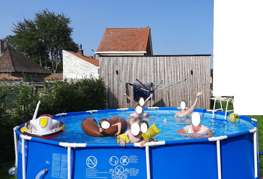 zwembad met Eco+8 warmtepomp en glasvezelfilter, Tuin en Terras, Ophalen, Gebruikt, 80 tot 120 cm, Rond