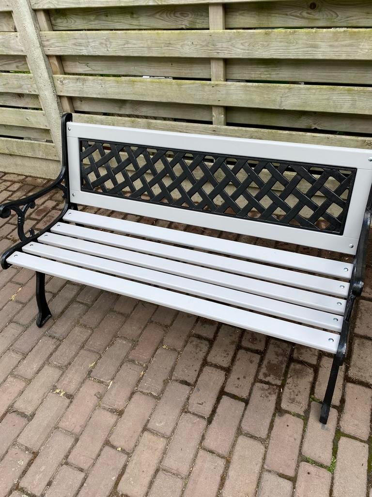Gietijzeren bank met nieuwe latten. 1.20 m, Enlèvement, Comme neuf