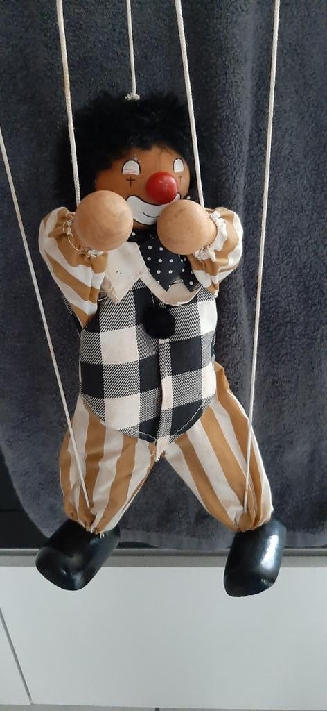 Marionet clown 2x, Ophalen of Verzenden, Zo goed als nieuw
