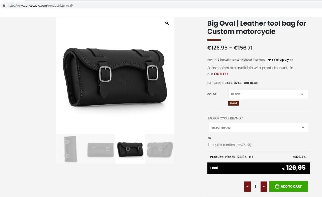 Tool bag Big oval Ends Cuoio Toolbag, Motoren, Ophalen, Zo goed als nieuw