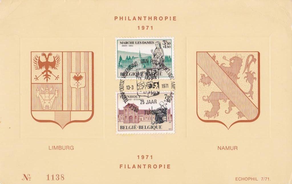 Filantropie 1971-Marche-les-Dames en Turnhout - 1e dag - FDC, Enlèvement ou Envoi, Autre, Affranchi, Autre