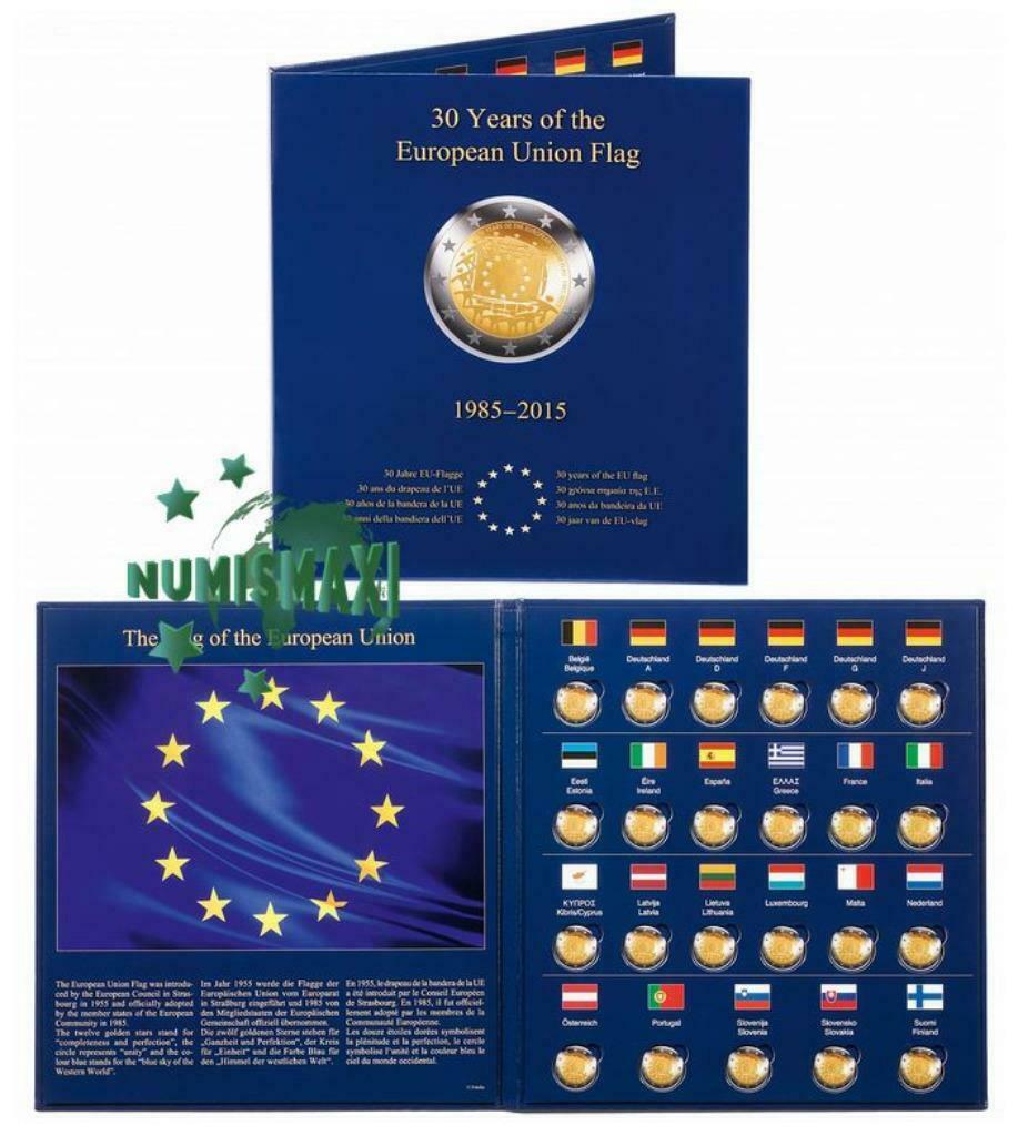 Album presso Leuchtturm pour 2 euro 30 ans Drapeau Européen, Enlèvement ou Envoi, 2 euros
