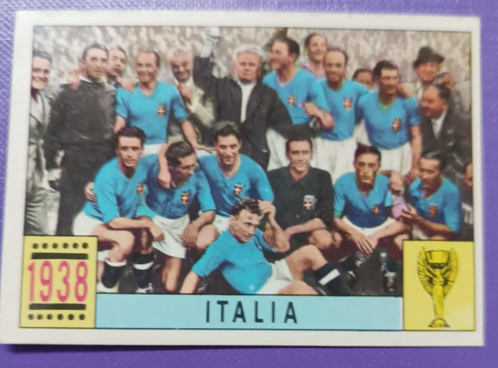 Panini KAART anno 1970 voetbal WK Mexico 70 ITALIA 1938, Verzenden