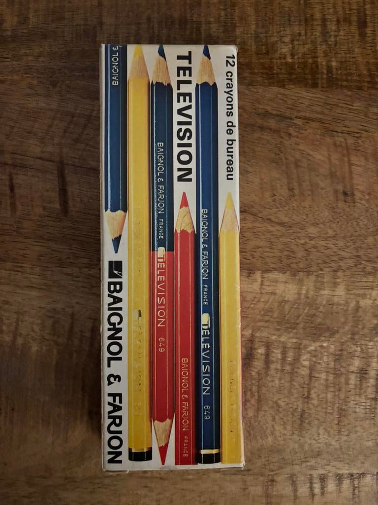 Vintage Baignol & Farjon Télévision 12Franse kantoorpotloden, Hobby en Vrije tijd, Ophalen of Verzenden, Zo goed als nieuw