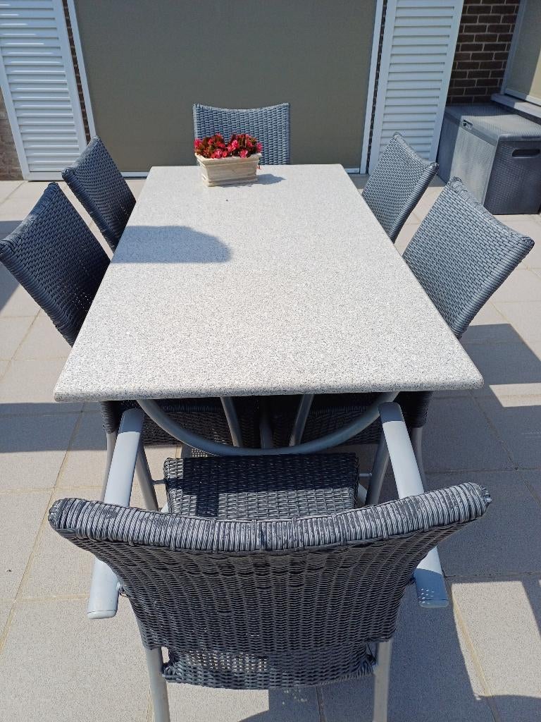 terras meubels, Tuin en Terras, Ophalen, Kunststof, Gebruikt, 6 zitplaatsen