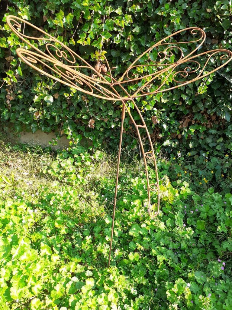 SUPERIEURE SMEEDIJZEREN DRAGONFLY (tuinprikker), Tuin en Terras, Tuinstekers, Ophalen, Nieuw
