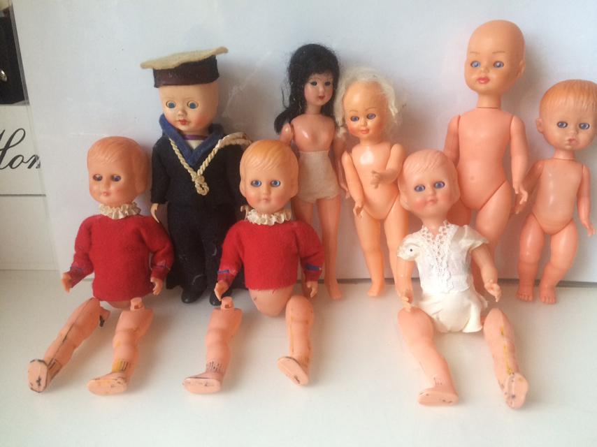 Oude popjes met slaap oogjes., Verzamelen, Poppen, Ophalen of Verzenden, Gebruikt, Babypop
