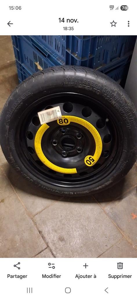 Roue de secours pour vw tiguan skoda Golf touran, Enlèvement ou Envoi