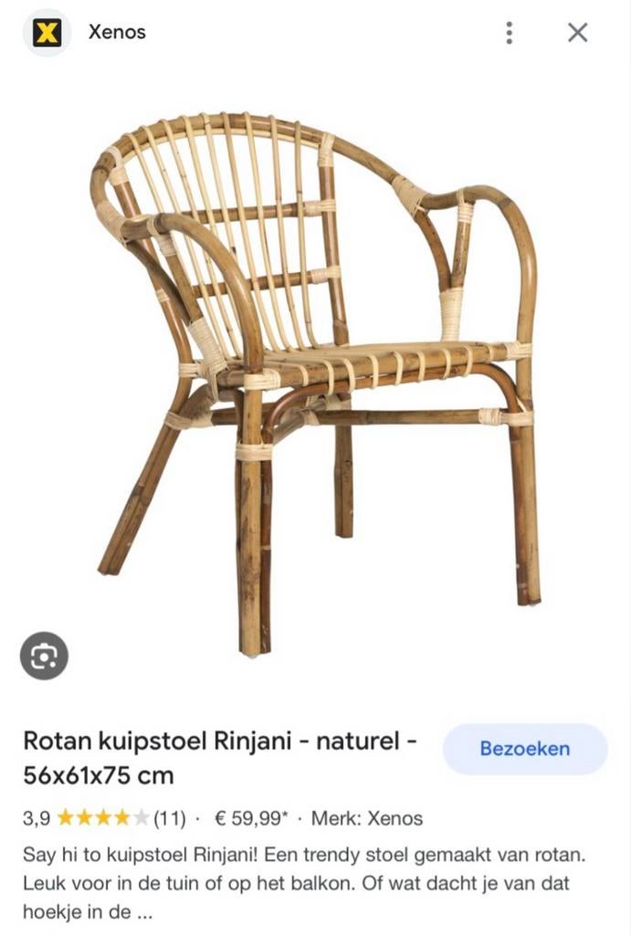 Rotan kuipstoelen-meerdere stuks beschikbaar!, Maison & Meubles, Enlèvement, Comme neuf