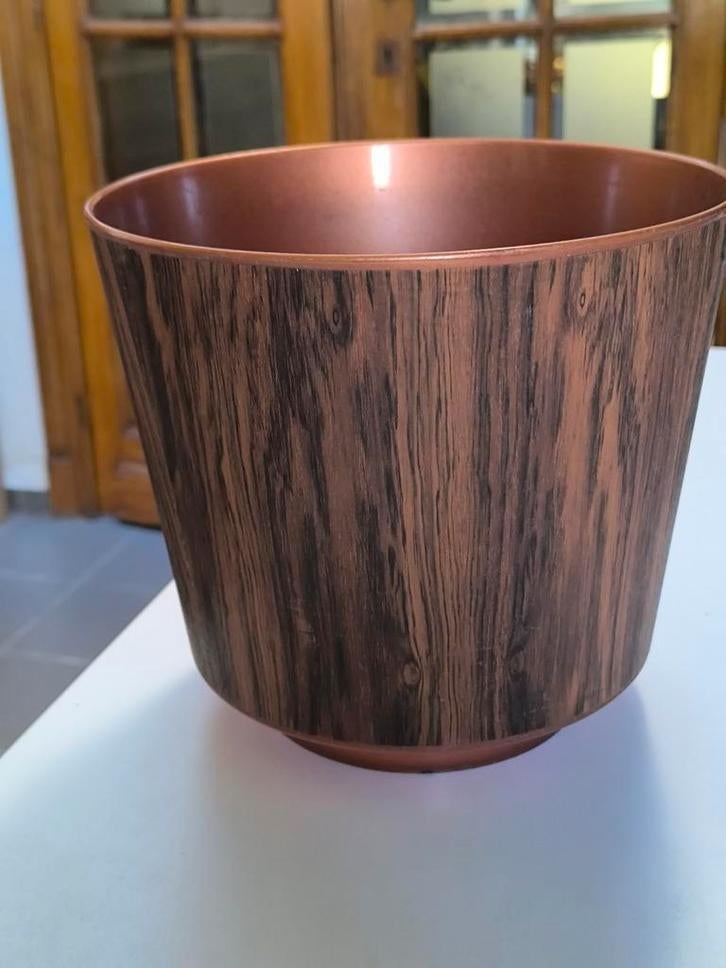Grote cache pot, houtlook, Tuin en Terras, Bloempotten, Ophalen of Verzenden