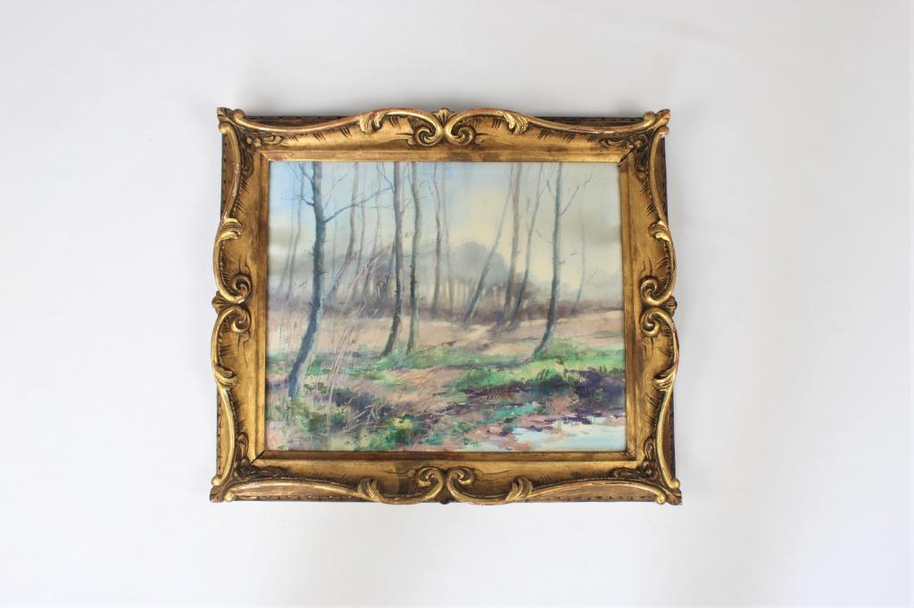 aquarel: marais à Woluwe, Vandenbrouck, 1921, Antiek en Kunst, Kunst | Schilderijen | Klassiek, Ophalen