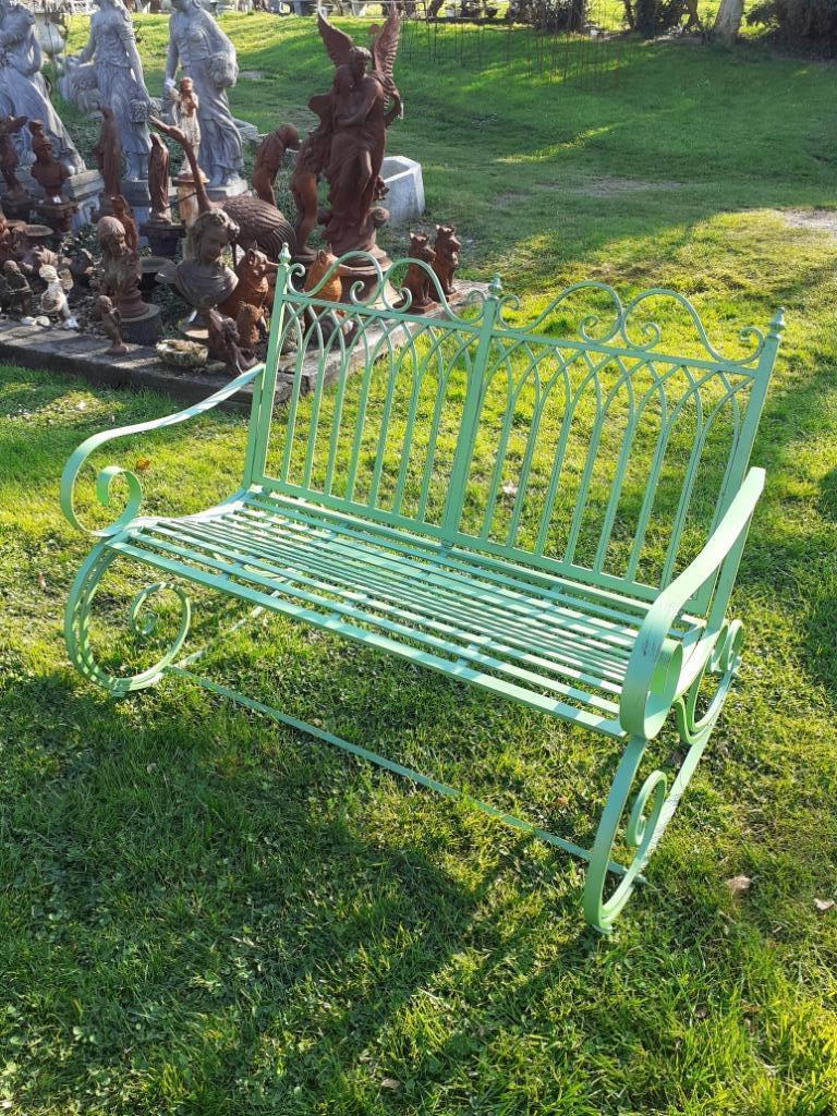 Banc de jardin en fer forgé vert( rocking chair), Enlèvement, Neuf, Métal