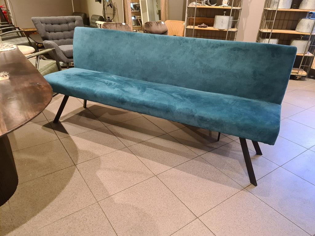 Nieuwe eetkamerbank 210cm adore velvet turquoise €375, Ophalen, Nieuw