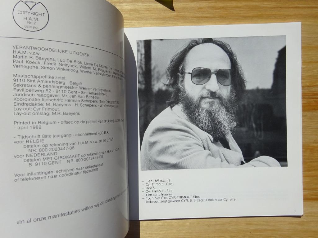 HAM 1982, Cyr Frimout, monografische brochure, Ophalen of Verzenden, Zo goed als nieuw, Schilder- en Tekenkunst