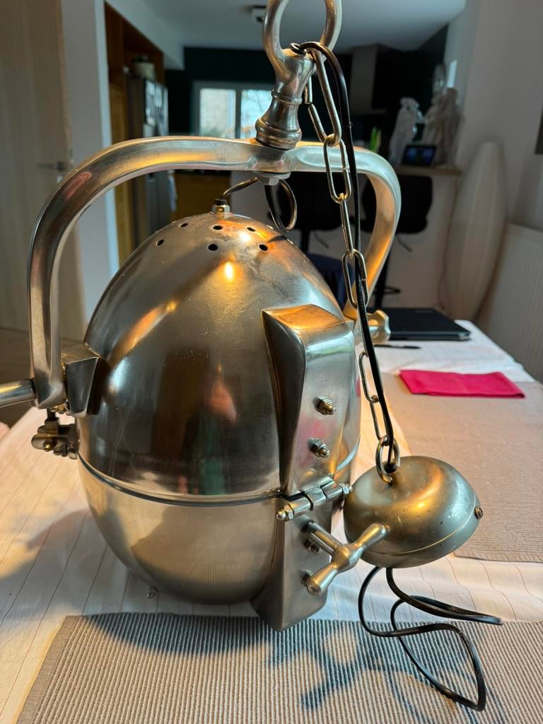 Lampe suspension décorative inox/laiton de « type bateau », Maison & Meubles, Lampes | Suspensions, Comme neuf, Enlèvement