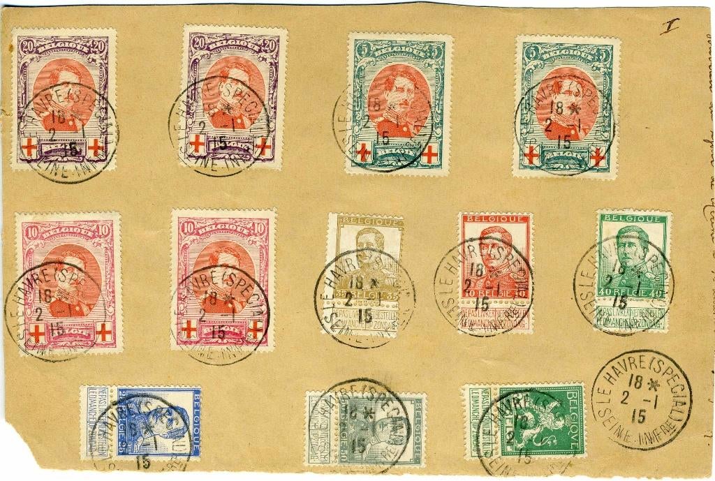 (B) Lettre 1915 FDC - Pellens et la Croix-Rouge, Oblitéré, Enlèvement ou Envoi, Affranchi, Croix-Rouge