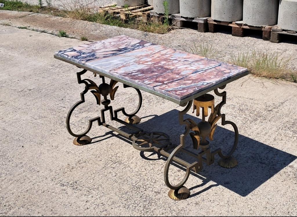 Table basse des années 40/Fer forgé et marbre, Enlèvement