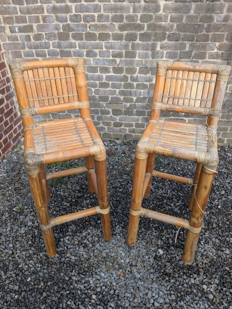 Chaise haute en bambou hauteur totale 115/40/40, Enlèvement, Utilisé