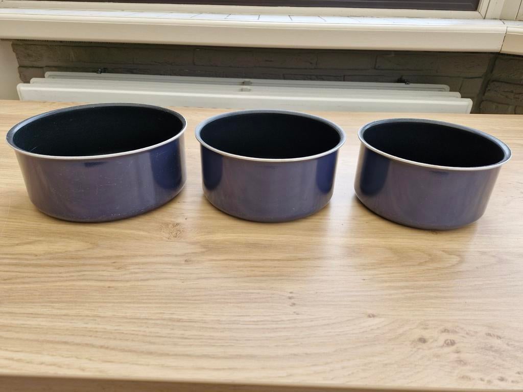 Tefal Ingenio anti aanbak 3 delig pottenset, Ophalen of Verzenden, Zo goed als nieuw, Pannenset, Keramische plaat