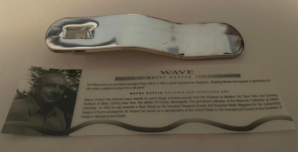 Verzilverde flessenopener ‘Wave’ design by Wayne Husted, Enlèvement ou Envoi, Neuf