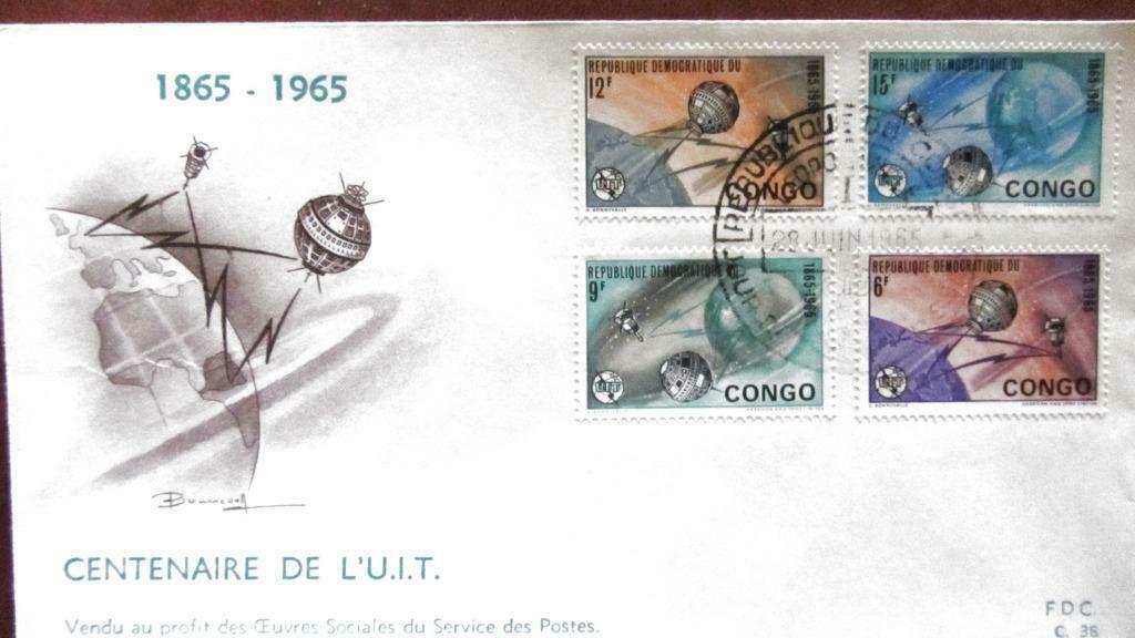 FIRST DAY COVER- RUIMTEVAART- CONGO, Postzegels en Munten, Ophalen of Verzenden, Gestempeld, Overige thema's