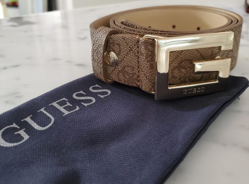 Ceinture en cuir camel GUESS, Neuf, Cuir véritable, Enlèvement ou Envoi, Brun