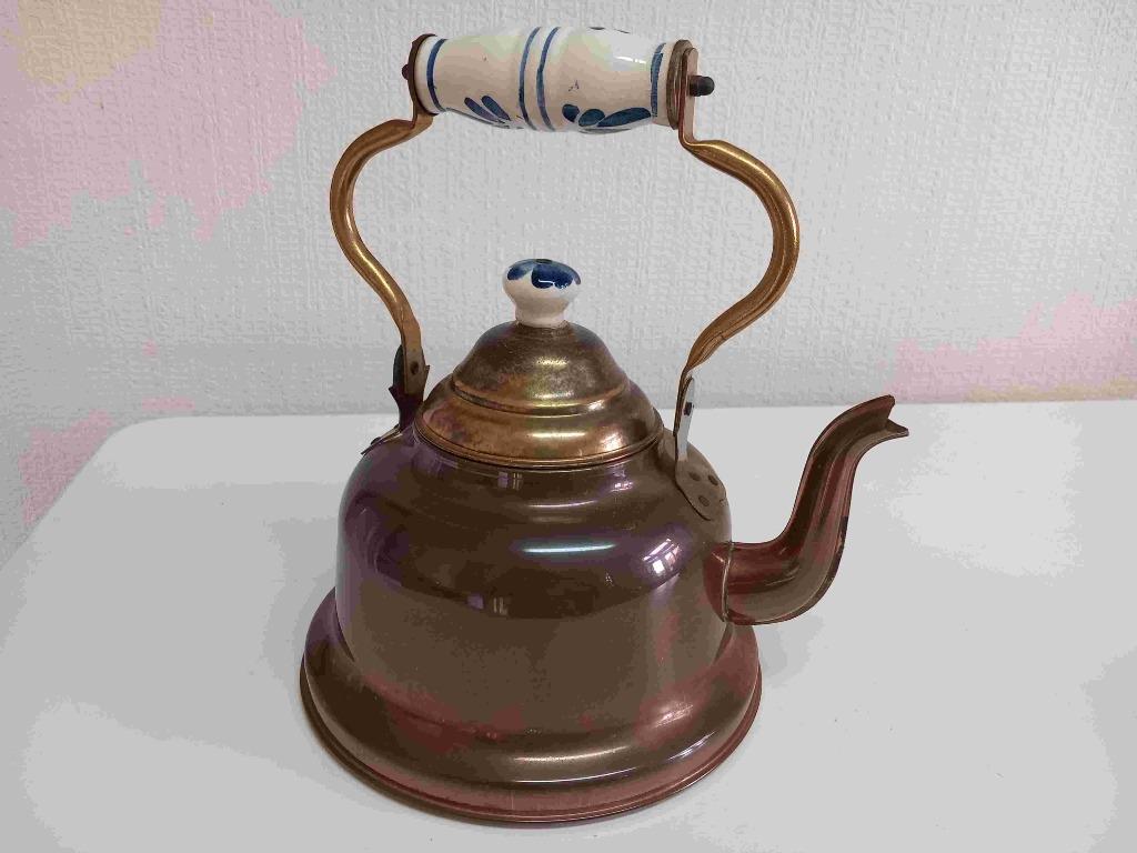 Waterketel en pot in koper, Ophalen, Koper