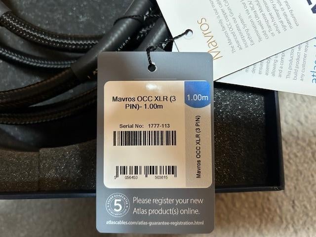 Atlas Cable Mavros OCC XLR 1m (2025), TV, Hi-fi & Vidéo, Câbles audio & Câbles de télévision, Enlèvement ou Envoi, Comme neuf