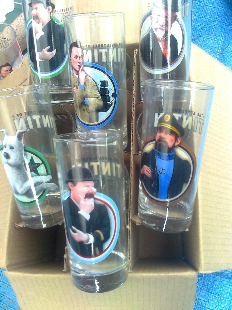 kuifje glazen, Verzamelen, Ophalen, Kuifje, Nieuw